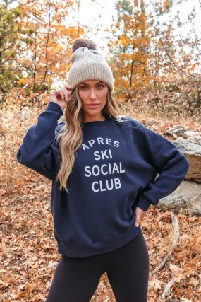 Navy Apres Ski Graphic Sweatshirt