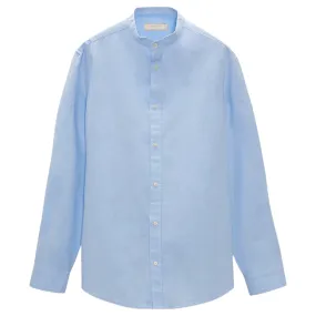 Oxford Cotton Grand Dad Collar Long Sleeve Shirt (Made to Order)