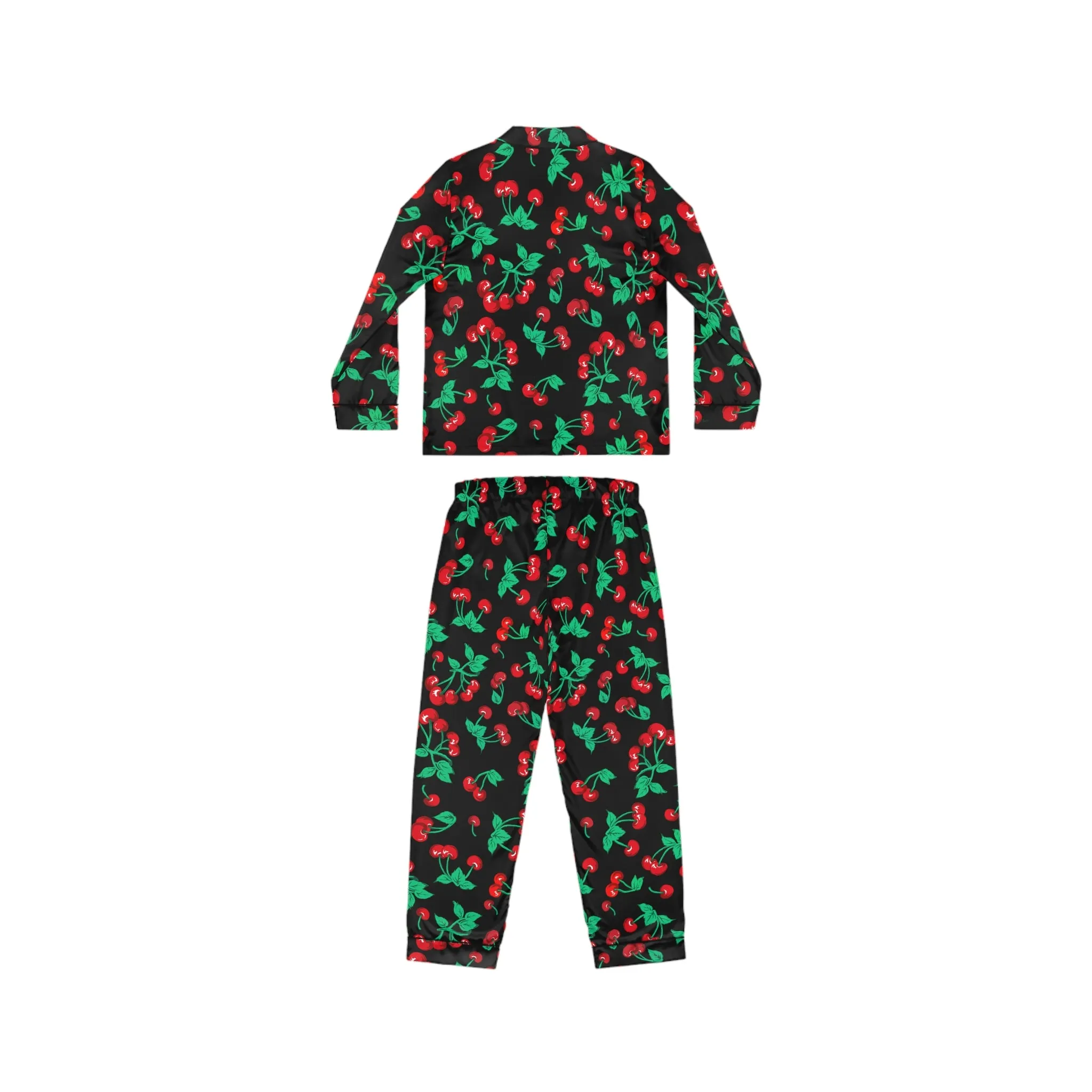 Pajama Game in Black Cherry Girl Satin 2 Piece Button Up PJ Set | Pinup Couture Relaxed