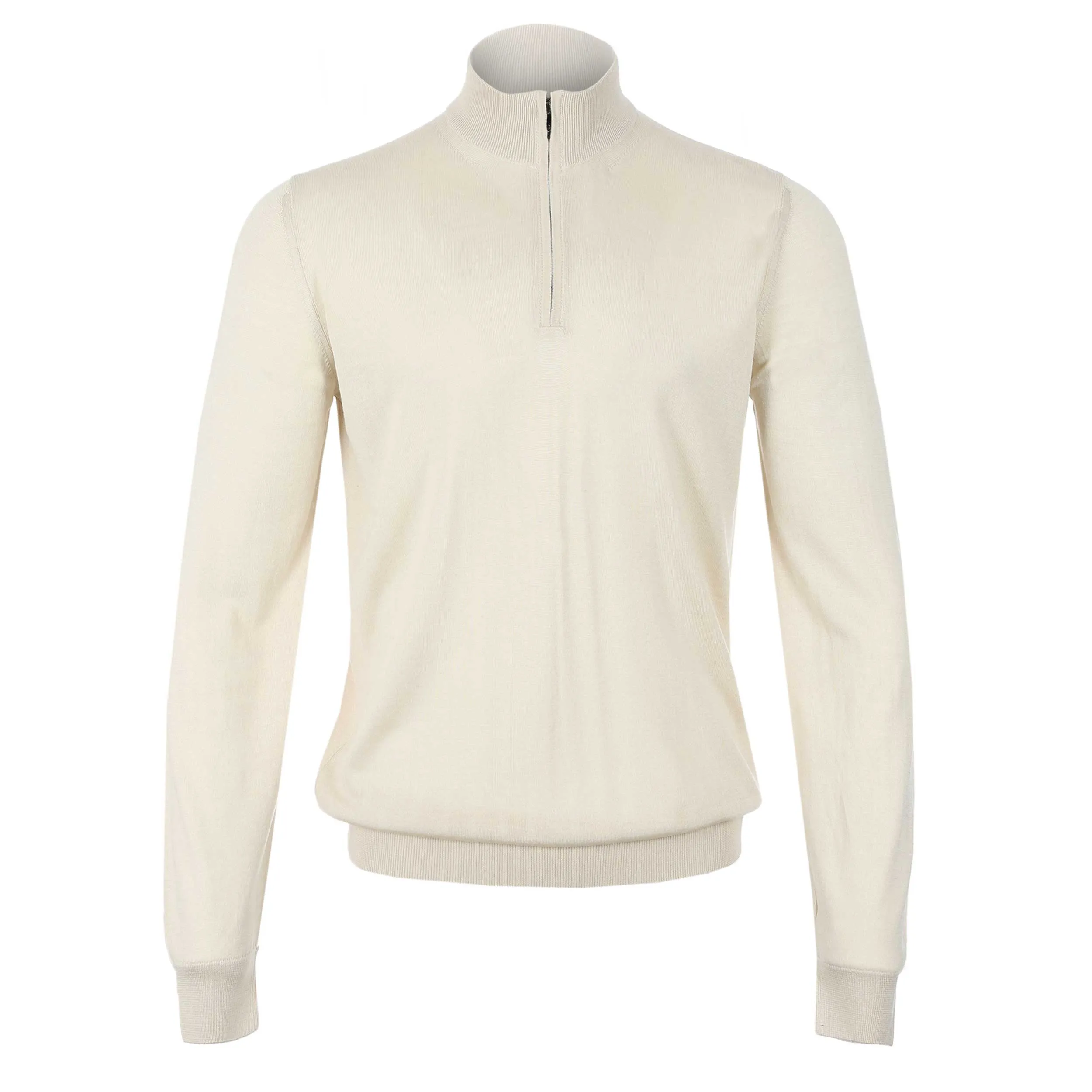 Pal Zileri Quarter Zip Knitwear in Cream