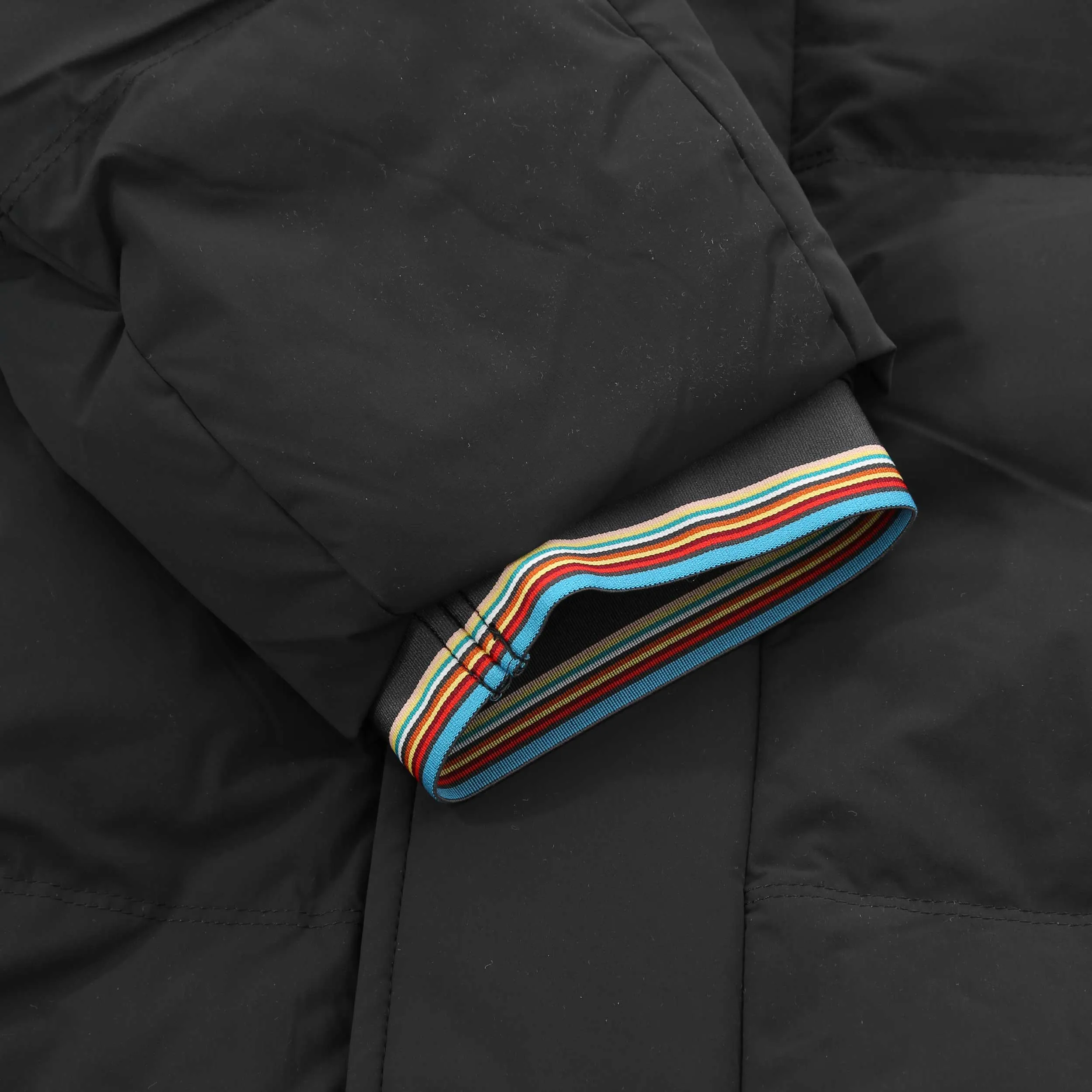 Paul Smith Hooded Down Jacket in Black Melange