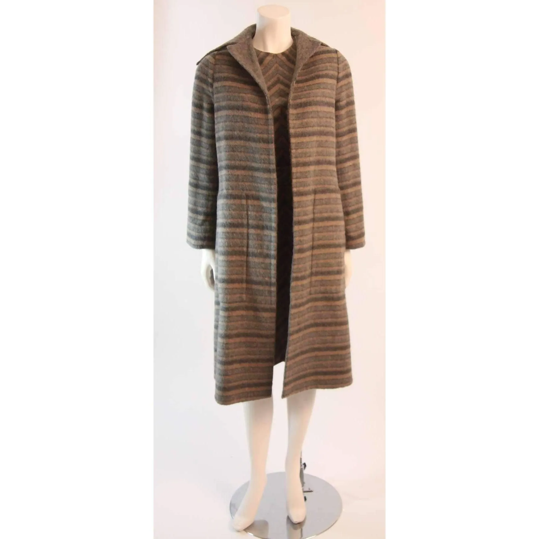 PAULINE TRIGERE Dark Brown 3 Piece Wool Dress Set | Size S