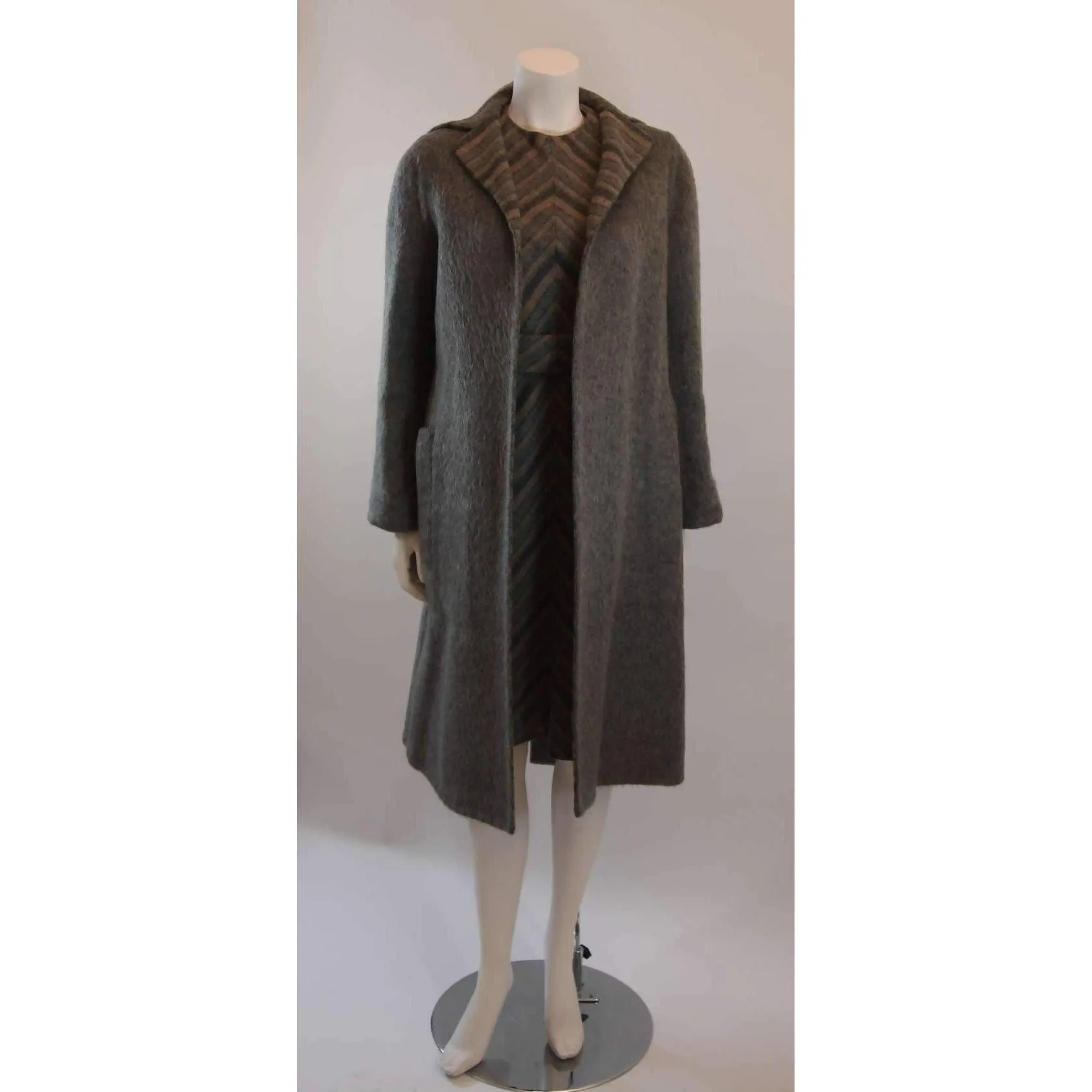 PAULINE TRIGERE Dark Brown 3 Piece Wool Dress Set | Size S