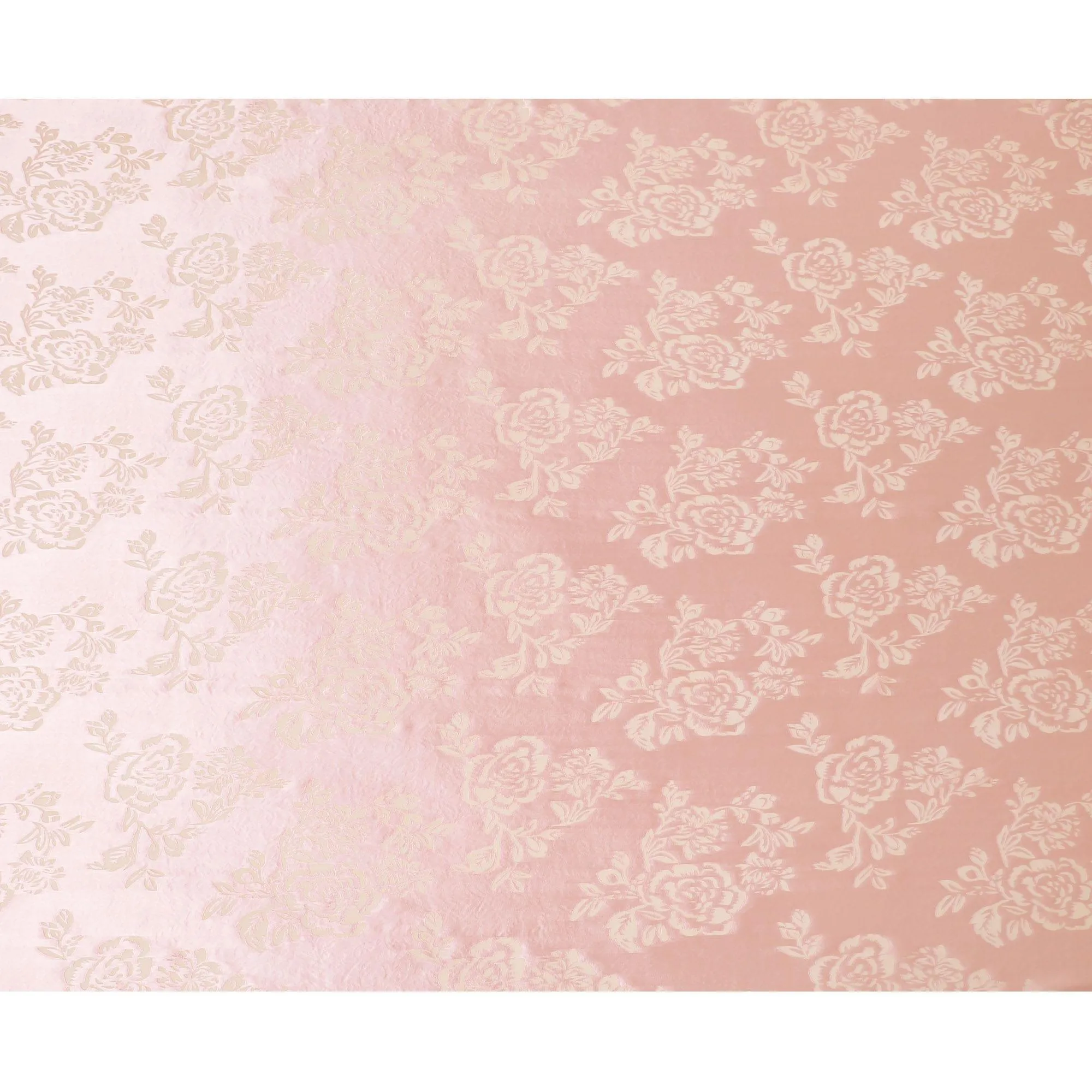 Peachy pink premium pure burnout silk chiffon fabric in floral design-D13106