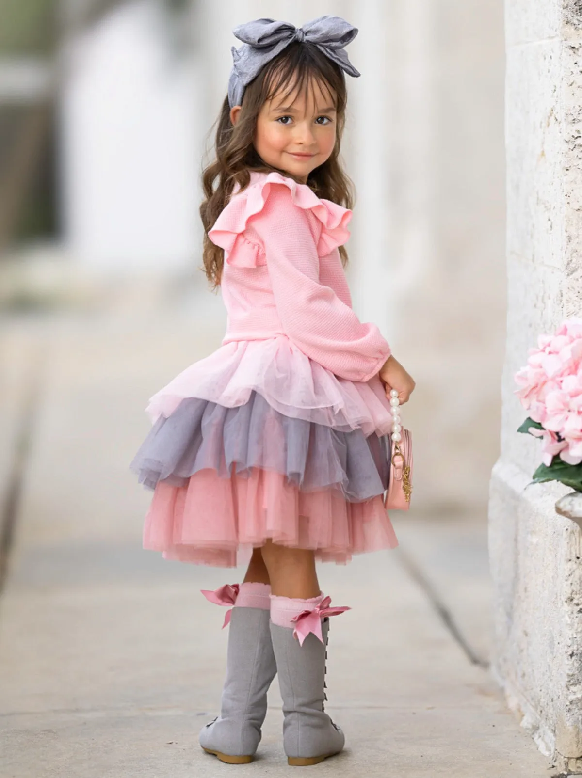 Pink Ruffle Top and Layered Tutu Skirt Set