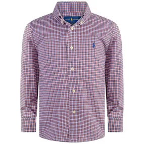 Ralph Lauren Boys Red & Blue Check Cotton Shirt