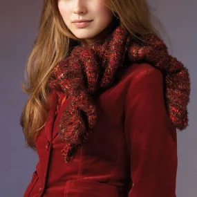 Red Heart Knit Ruffle Scarf