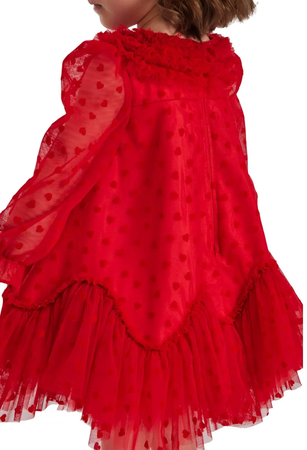 Red Ruffled Girls Dress