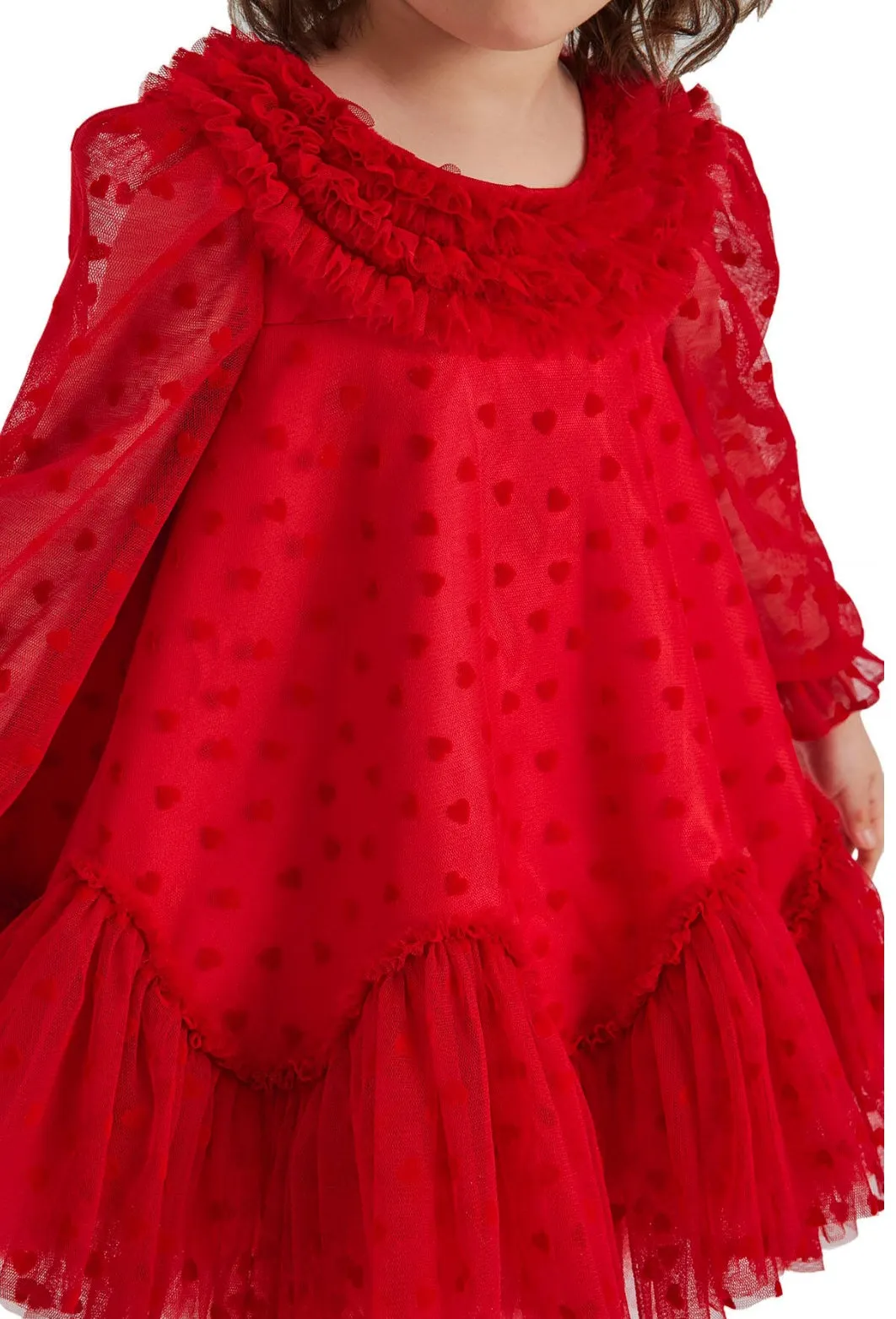 Red Ruffled Girls Dress