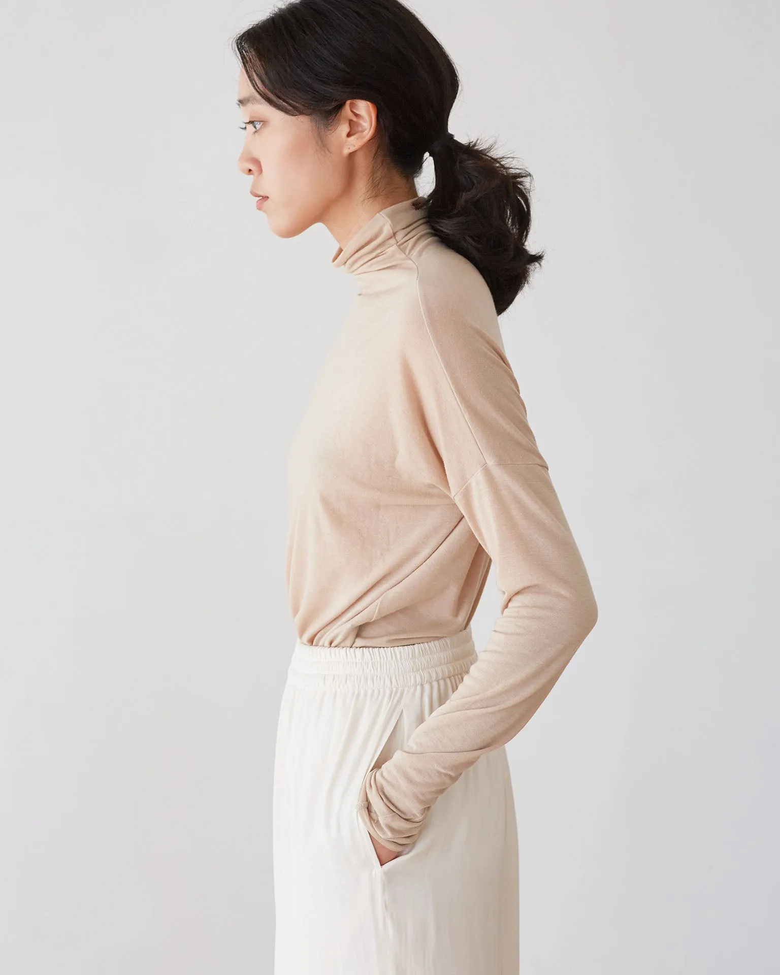 [REDTAG] Classic H-Line Skirt / Light Beige