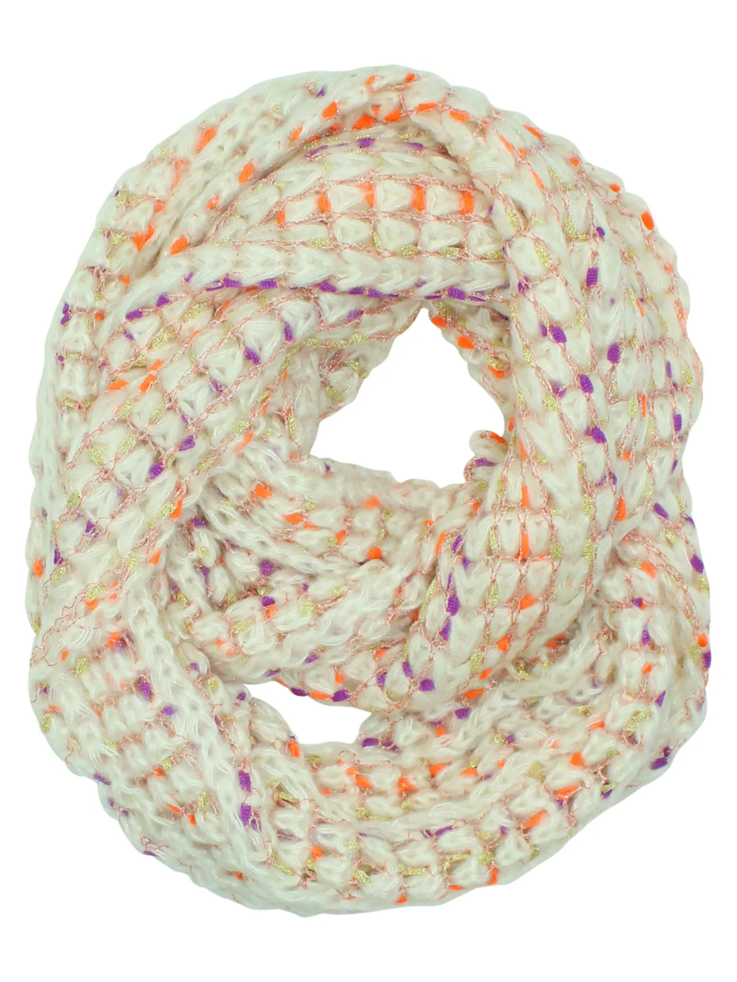 Ribbon Winter Knit Infinity Scarf