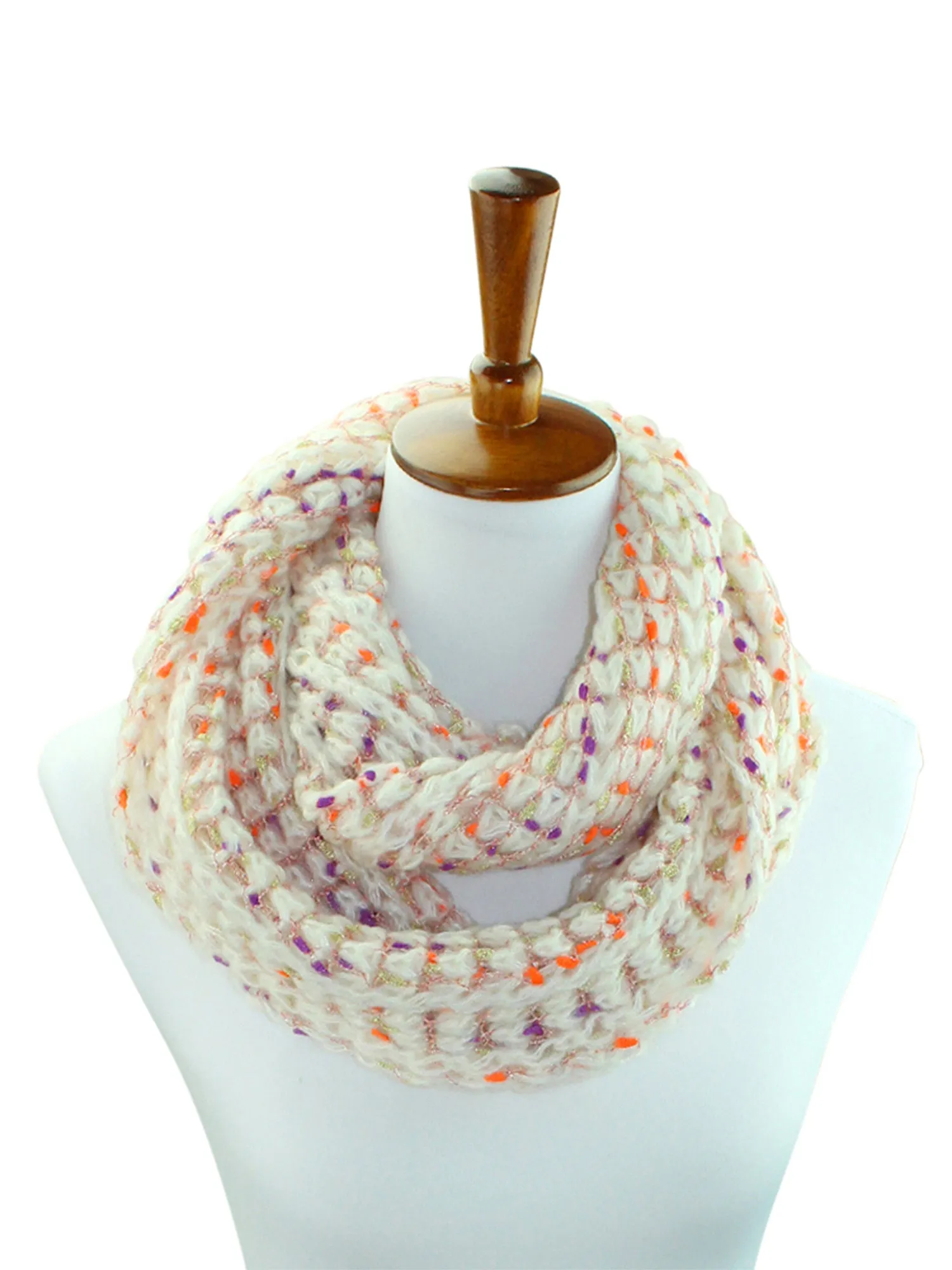 Ribbon Winter Knit Infinity Scarf