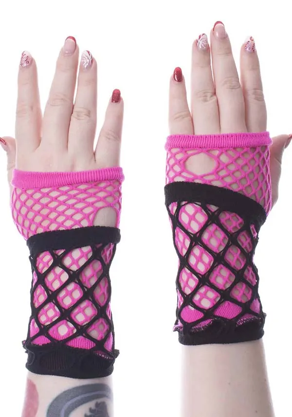 Ruby [Black/Pink] | MESH GLOVES