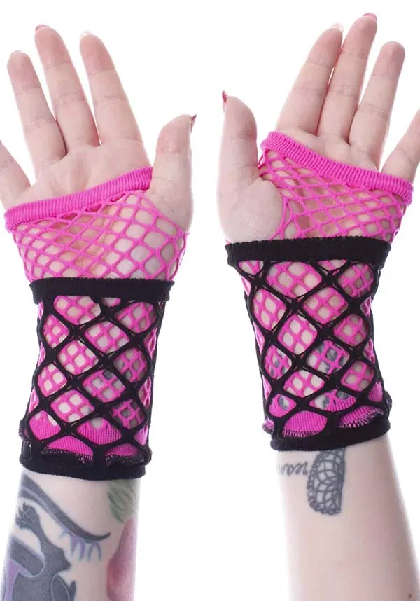 Ruby [Black/Pink] | MESH GLOVES