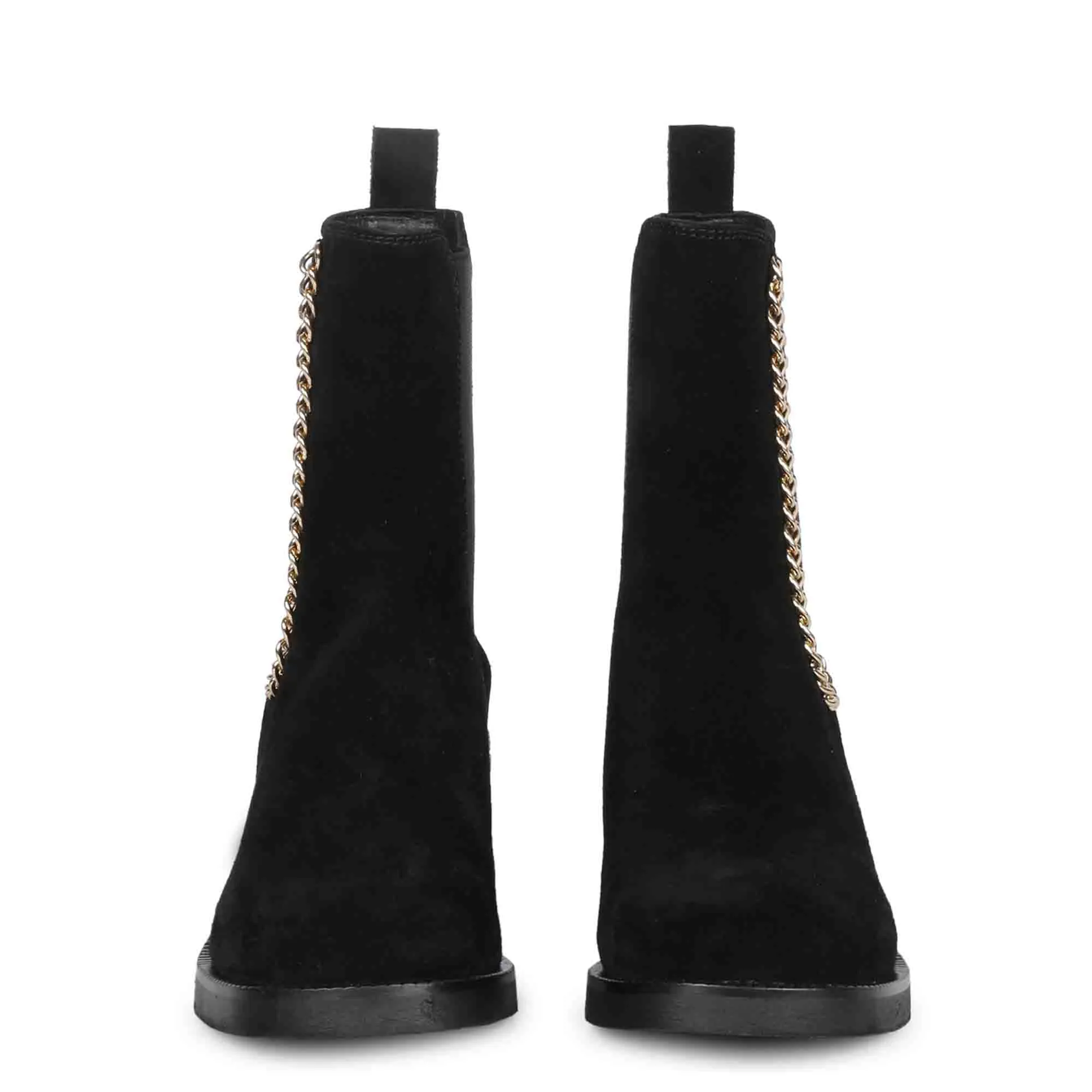 Saint Alice Black Leather High Ankle Boots