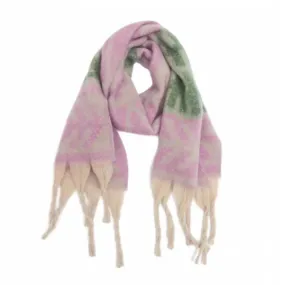 Salty Safari - Colorado Winter Scarf - Baby Pink & Green