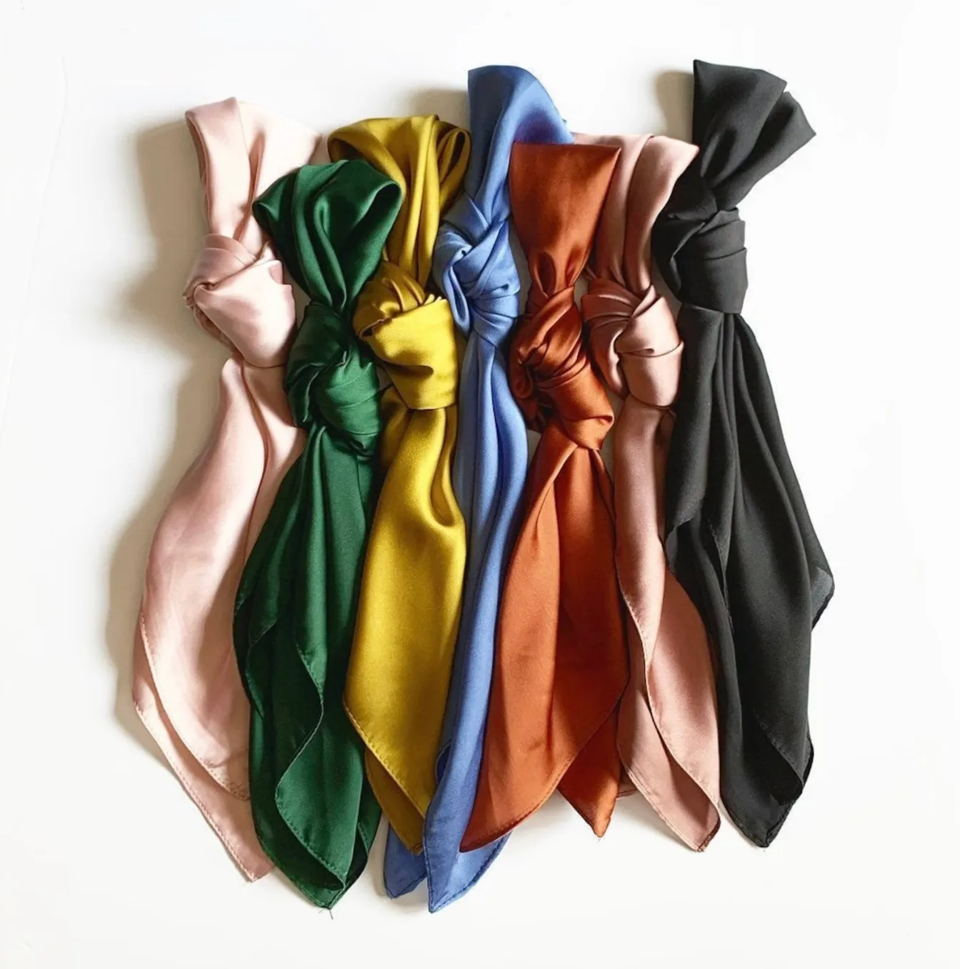 Satin Series Skinny Scarves | Hair Scarf | Neckerchief | Braid Scarf | SIlky Hair Accessories