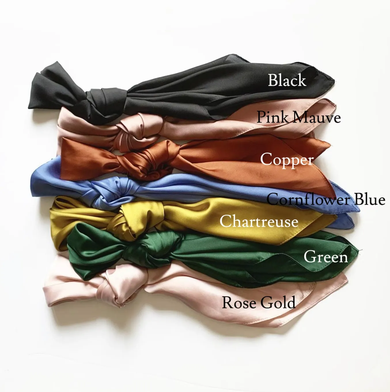 Satin Series Skinny Scarves | Hair Scarf | Neckerchief | Braid Scarf | SIlky Hair Accessories