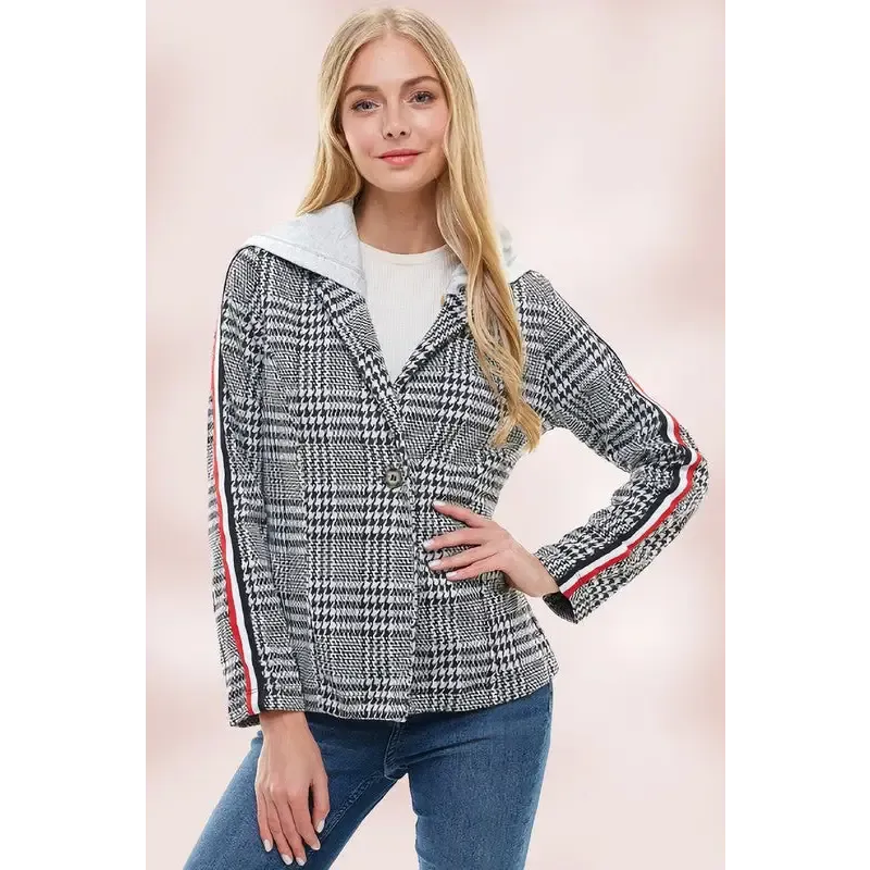 Scuba Stripe Tape Hoodie Blazer Jacket