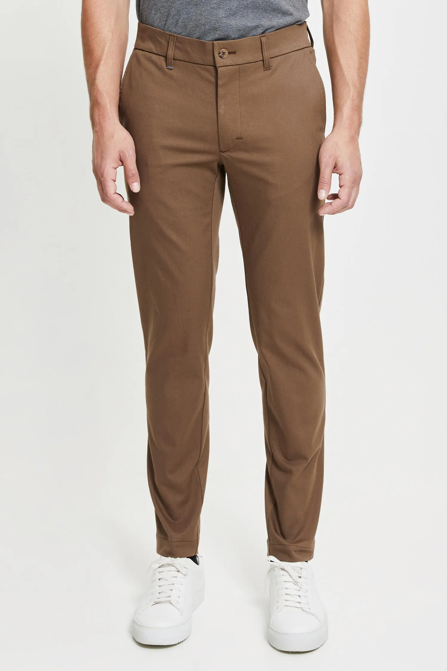 Seppo Organic Cotton Twill Trousers Brown