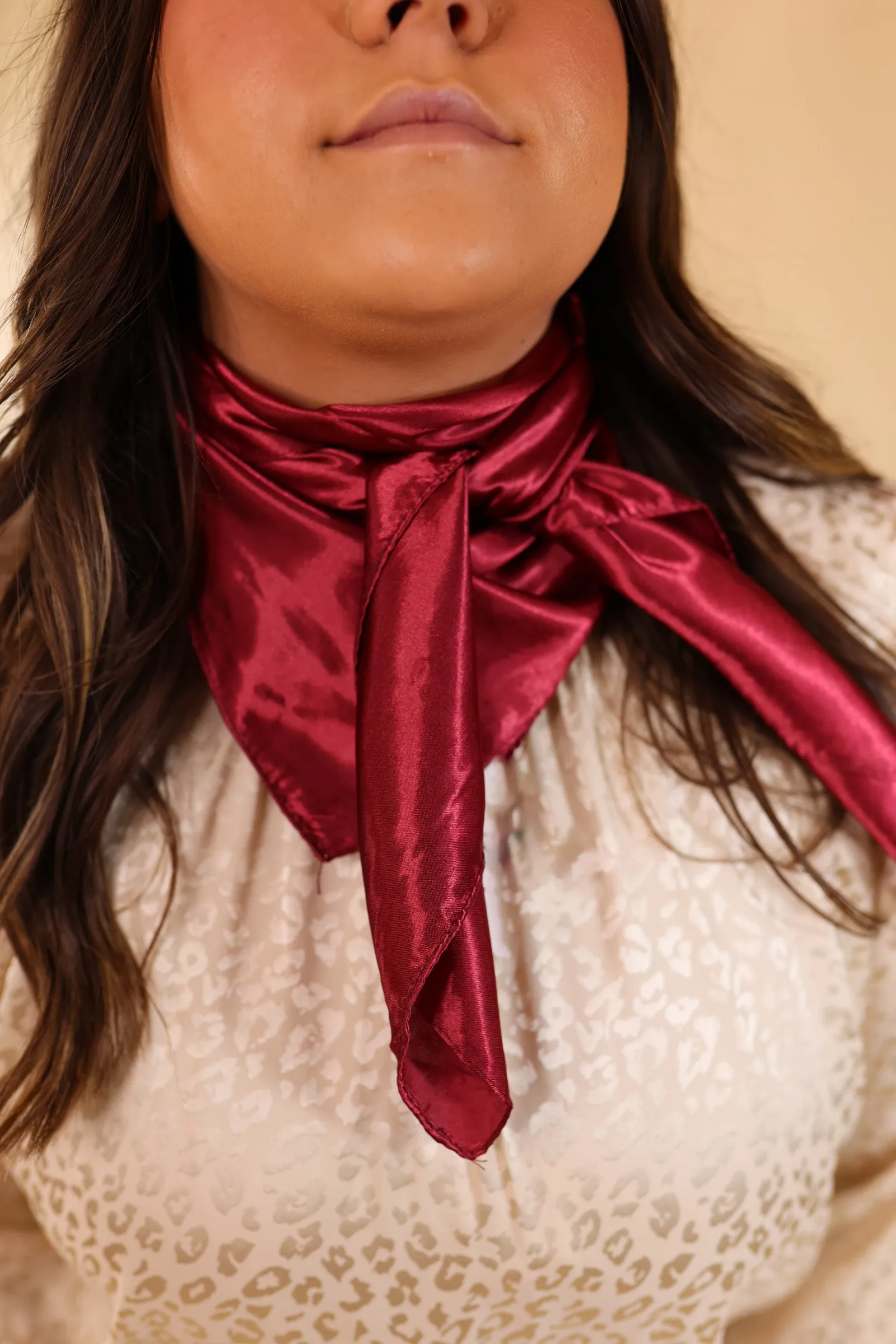 Solid Colored Poly Scarf in Bula Burgundy