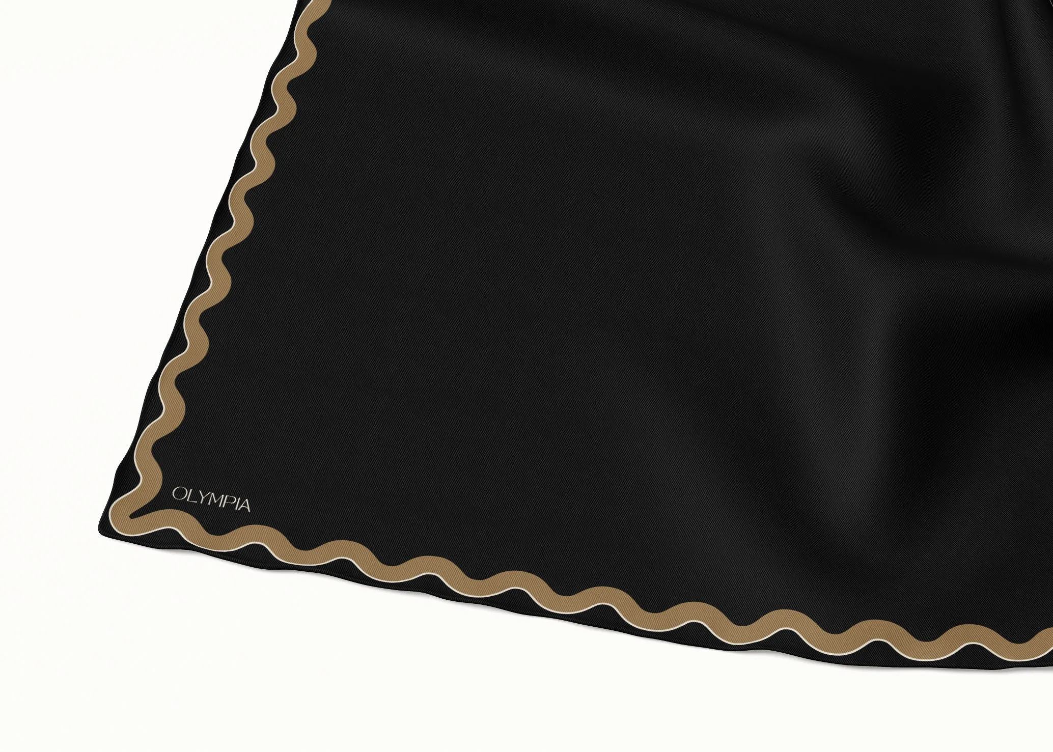 Sophie Ebony/Gold Silk Scarf - 89x89cm