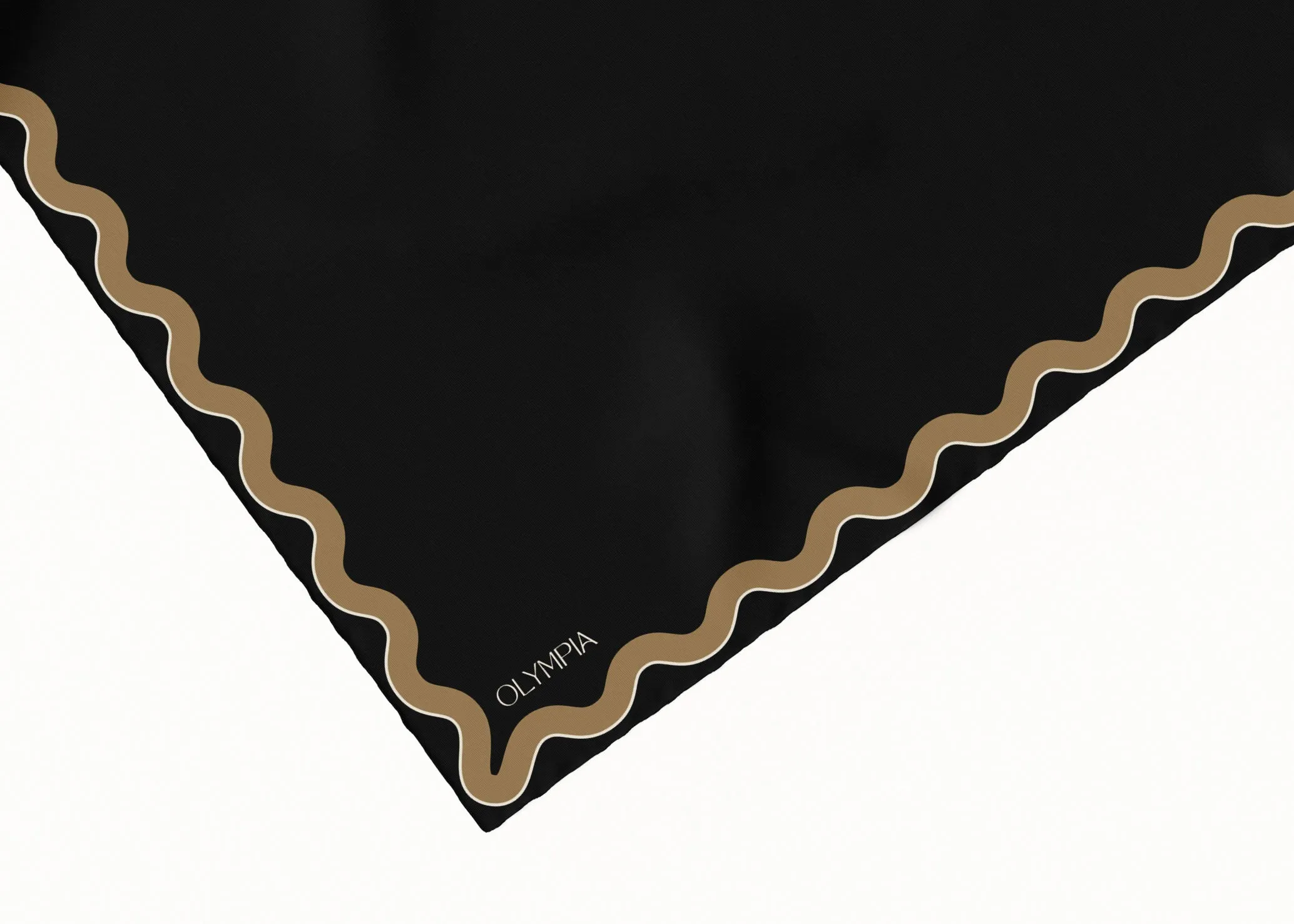 Sophie Ebony/Gold Silk Scarf - 89x89cm