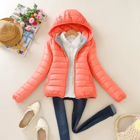 Super warm winter parka jacket coat ladies women jacket Slim Short padded women