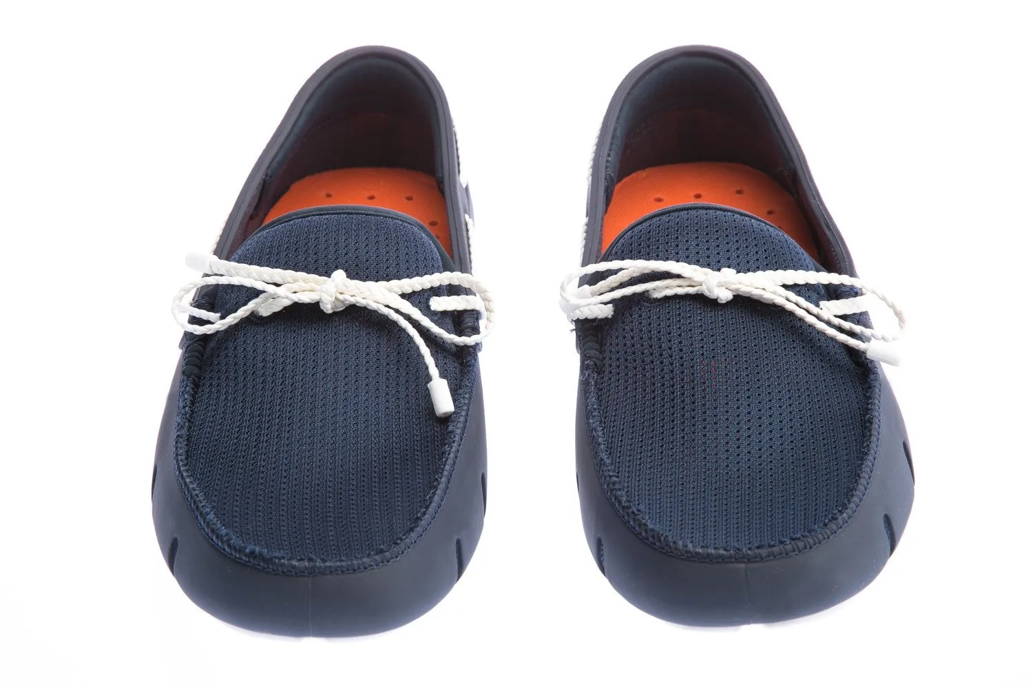 Swims Braided Lace Loafer Shoe in Navy & White