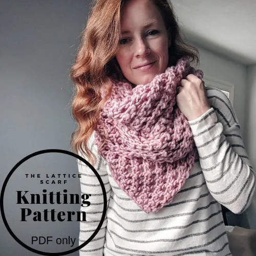 The Lattice Scarf Knitting Pattern - PDF Download