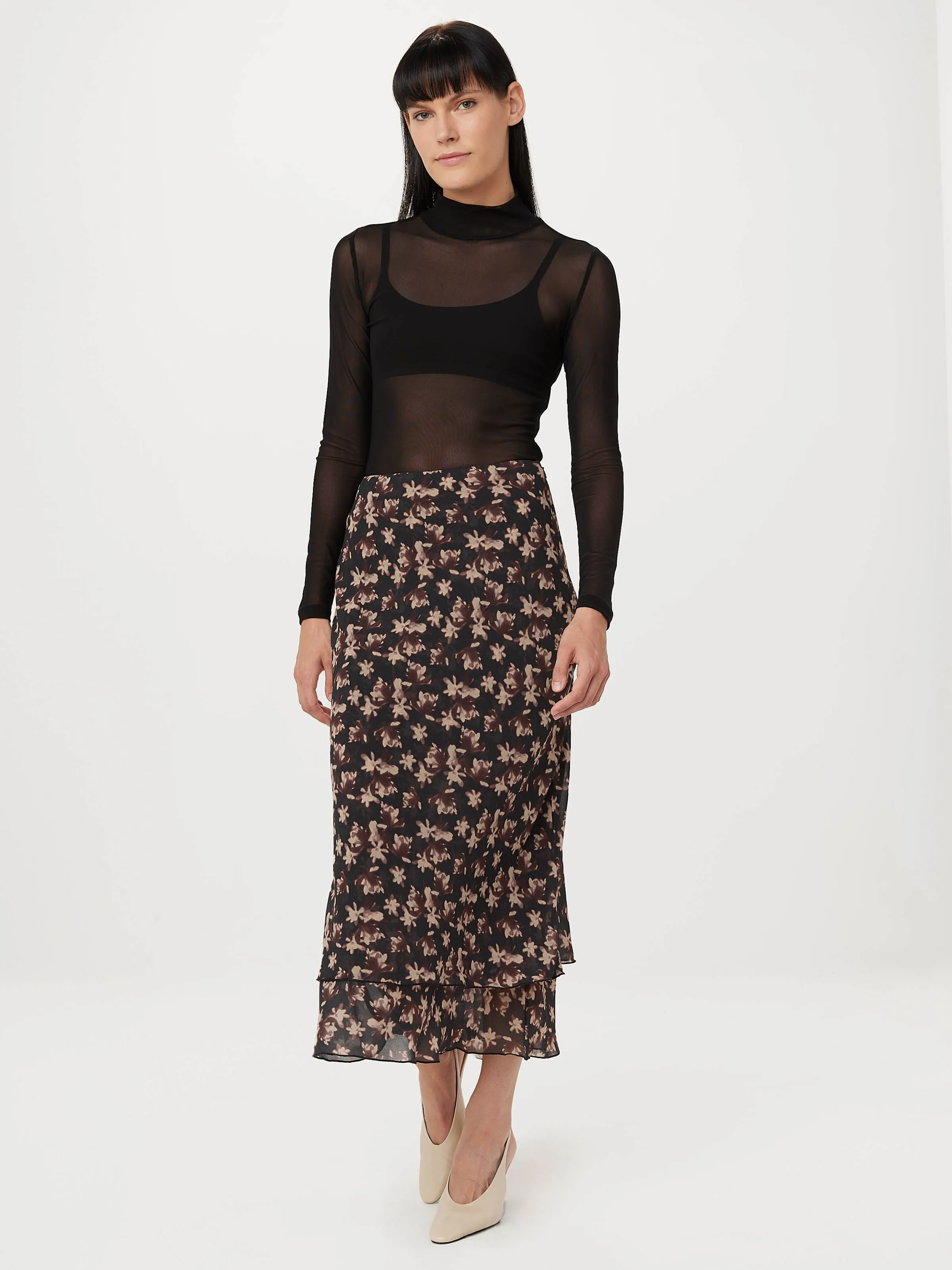 The Layered Maxi Skirt in Black