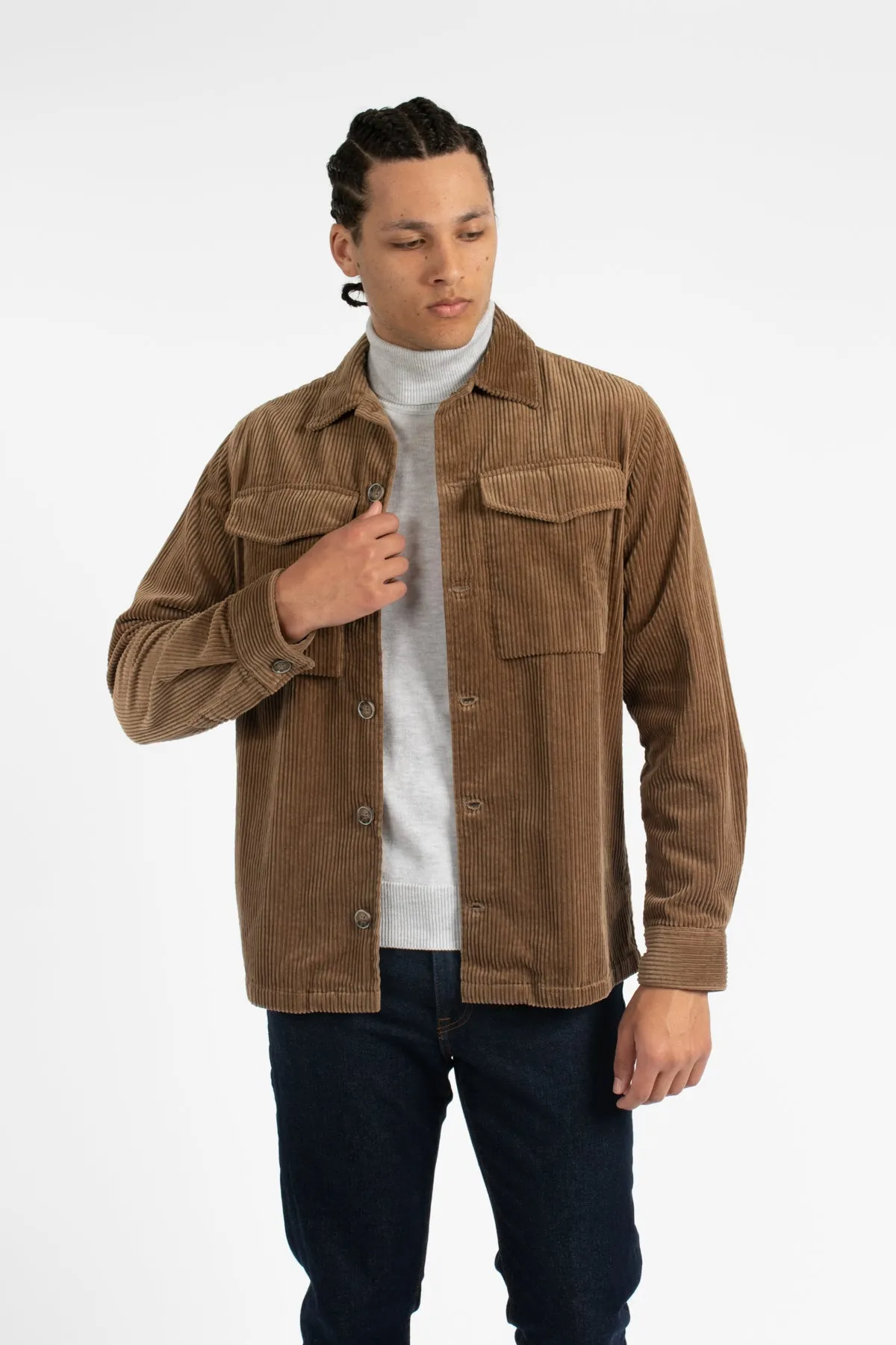 Tobacco Cord Overshirt Jacket