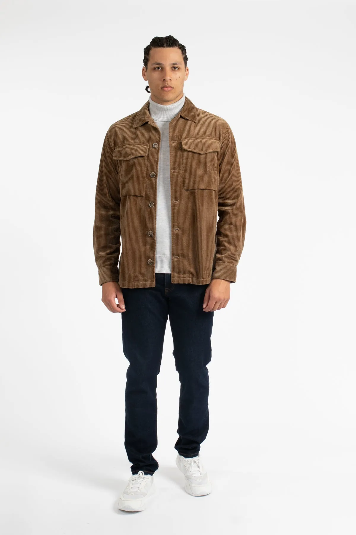 Tobacco Cord Overshirt Jacket