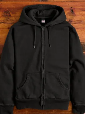 Tube Knit Zip Hoodie in Black