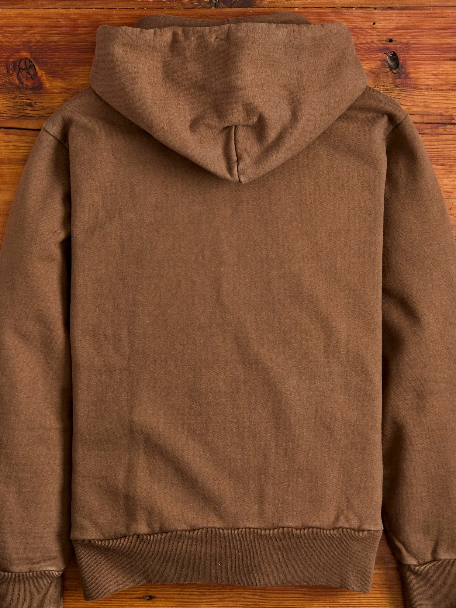 Tube Knit Zip Hoodie in Brown