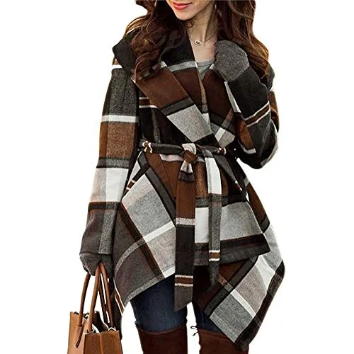 Turn Down for What S Asymmetric Hemline Wool Blend Coat, Brown, Medium