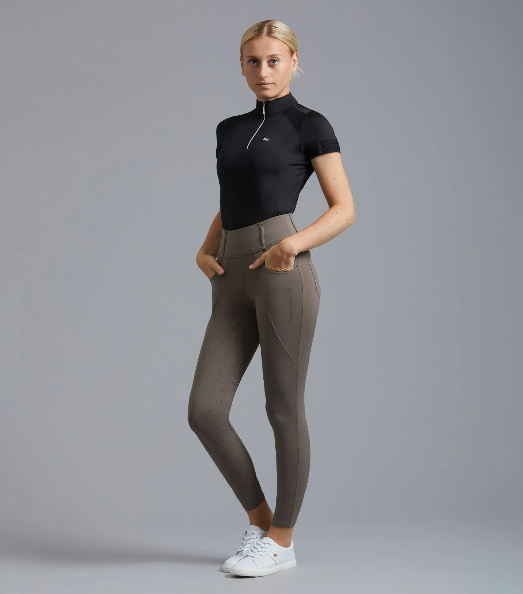 Ventus Ladies Full Seat Gel Riding Tights Taupe