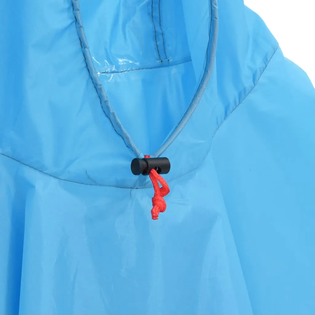 vidaXL Rain Poncho with Hood 2-in-1 Design Blue 223x145 cm