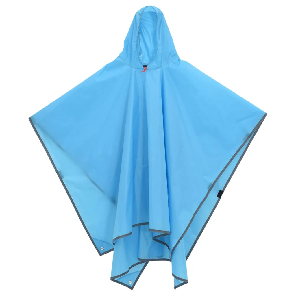 vidaXL Rain Poncho with Hood 2-in-1 Design Blue 223x145 cm