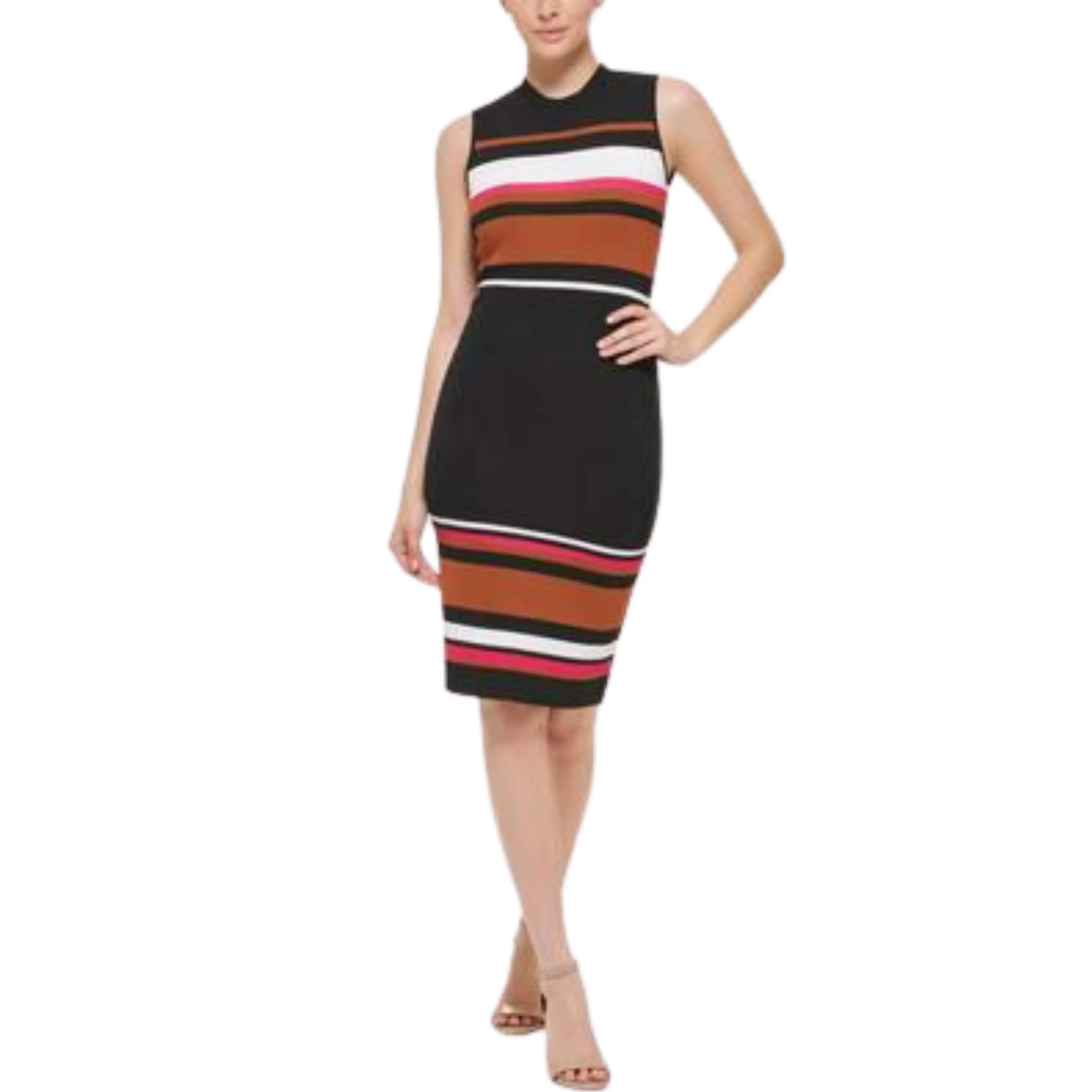 VINCE CAMUTO -   Striped Knee-Length Sweater dress