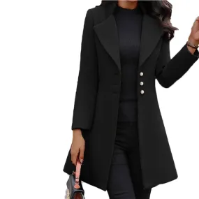 Women Woolen Autumn Elegant Blazer