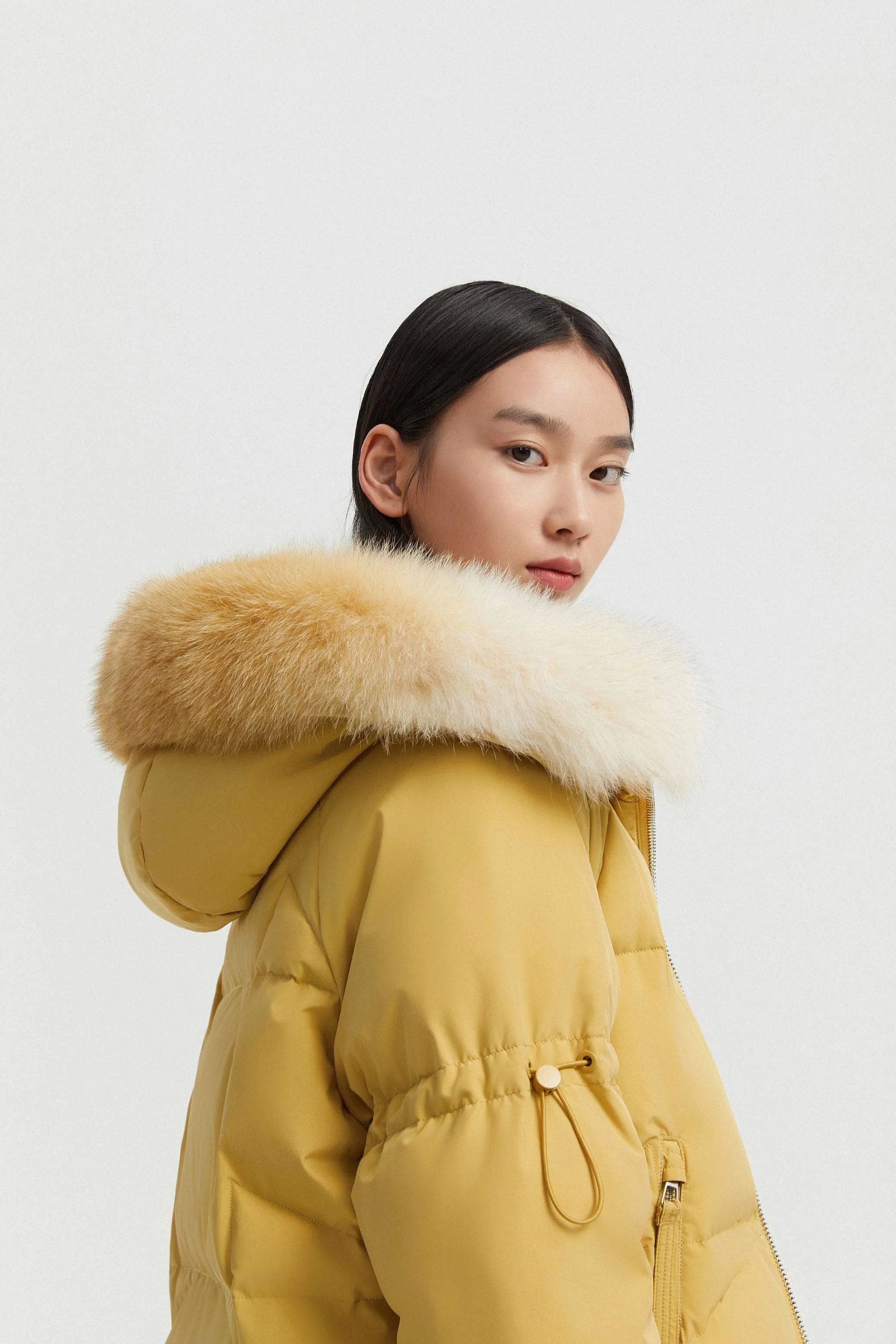 Women's Hooded Parka with Fur Trim