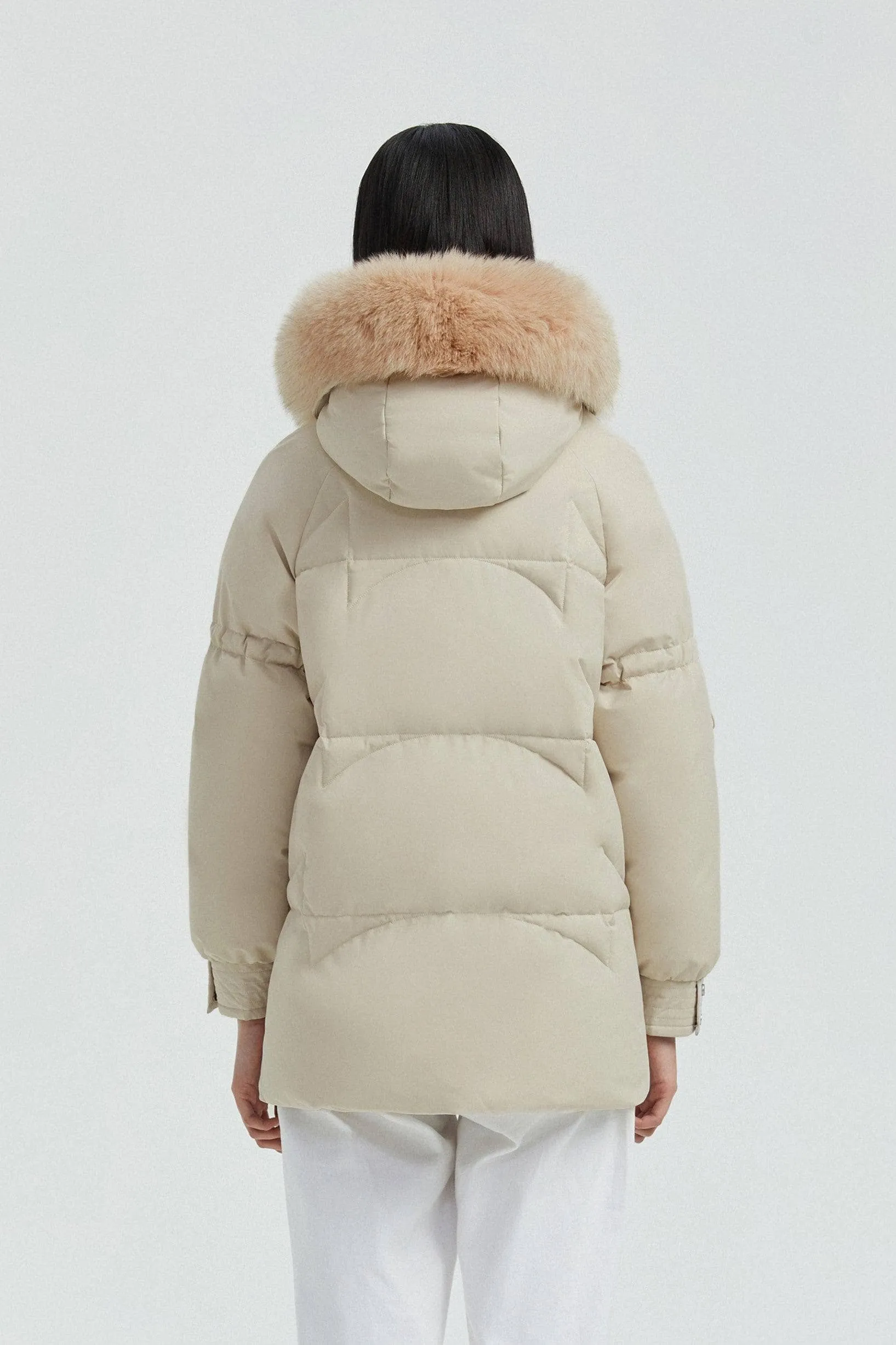 Women's Hooded Parka with Fur Trim