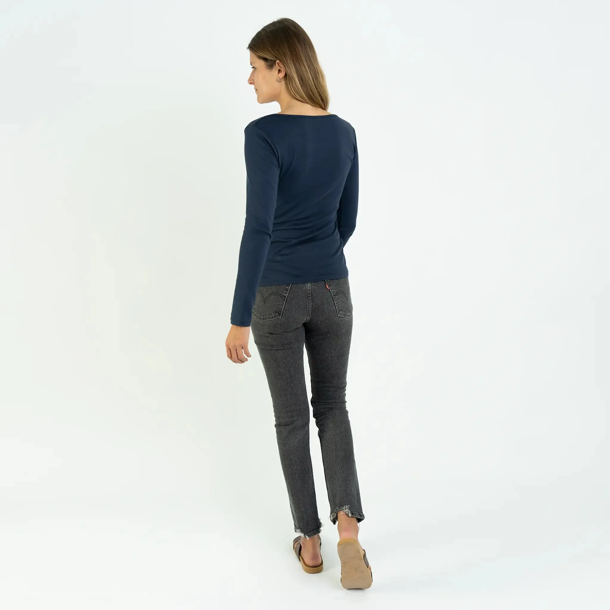 Women's Organic Pima Cotton Scoop Neck Long Sleeve