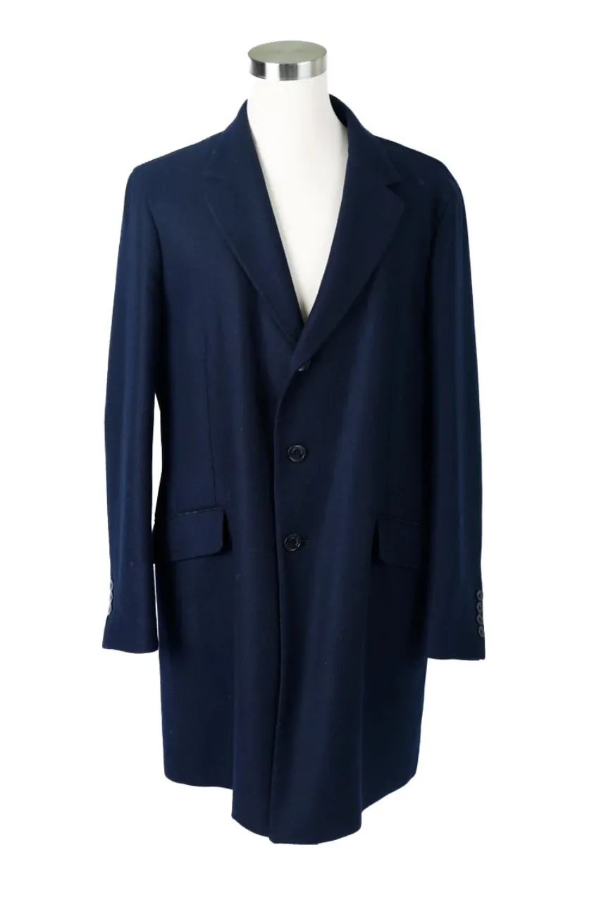 Wool Dress Coat-Navy