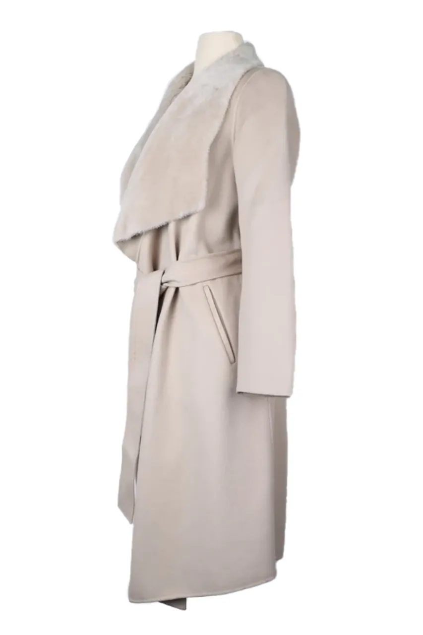 Wool Trench Coat W/ Shearling Trim