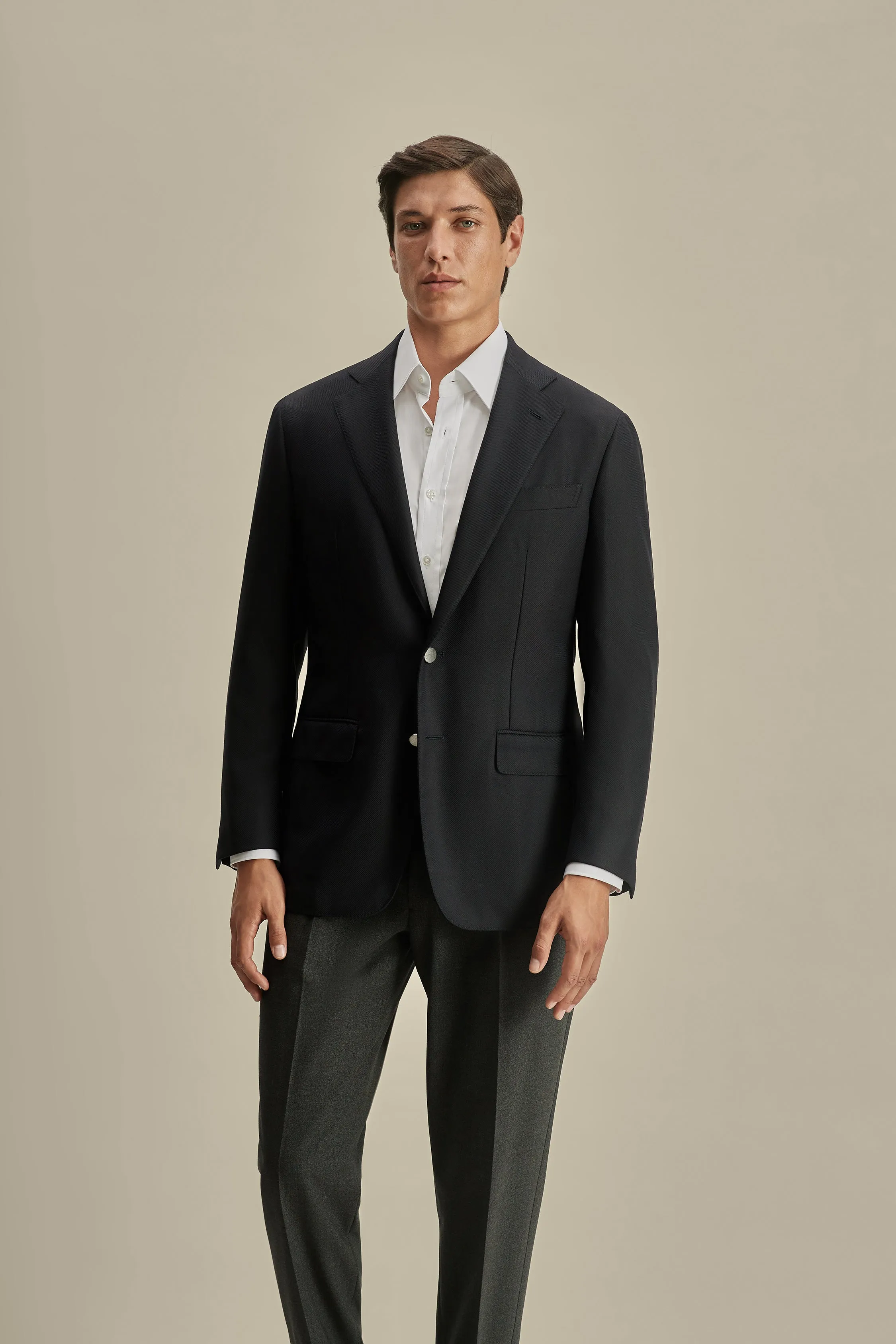 Wool Unstructured Single Breasted Jacket