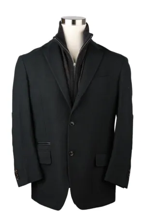 Wool/Cashmere Herringbone Sport Coat w/ Removable Insert